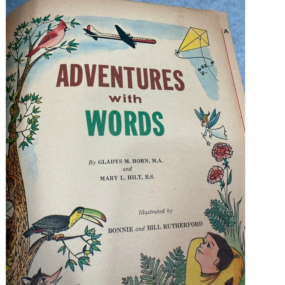 VTG 1961 Whitman Adventures with Words Picture‎ Dictionary School Book Clean